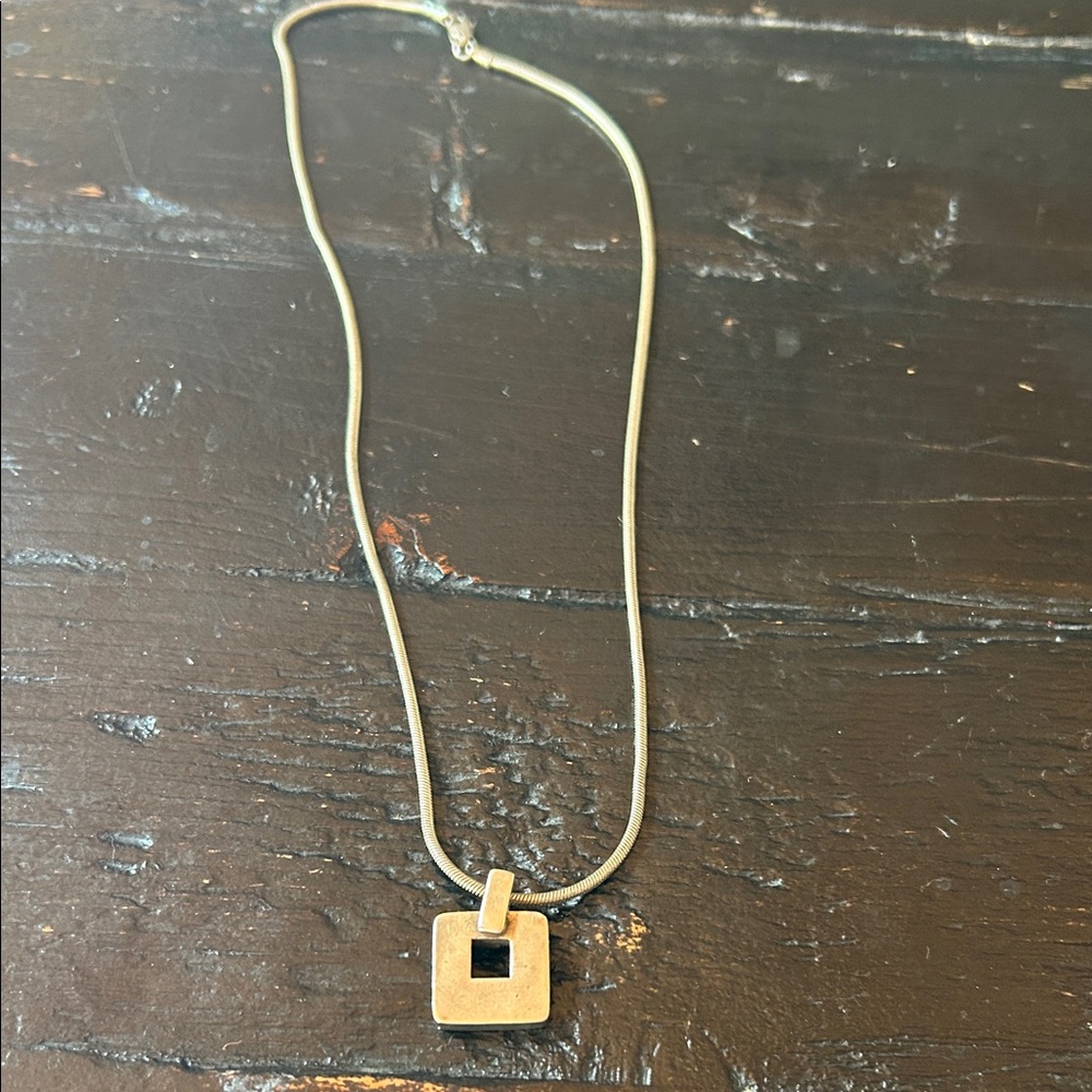 Sterling silver 925 Square Pendant Necklace